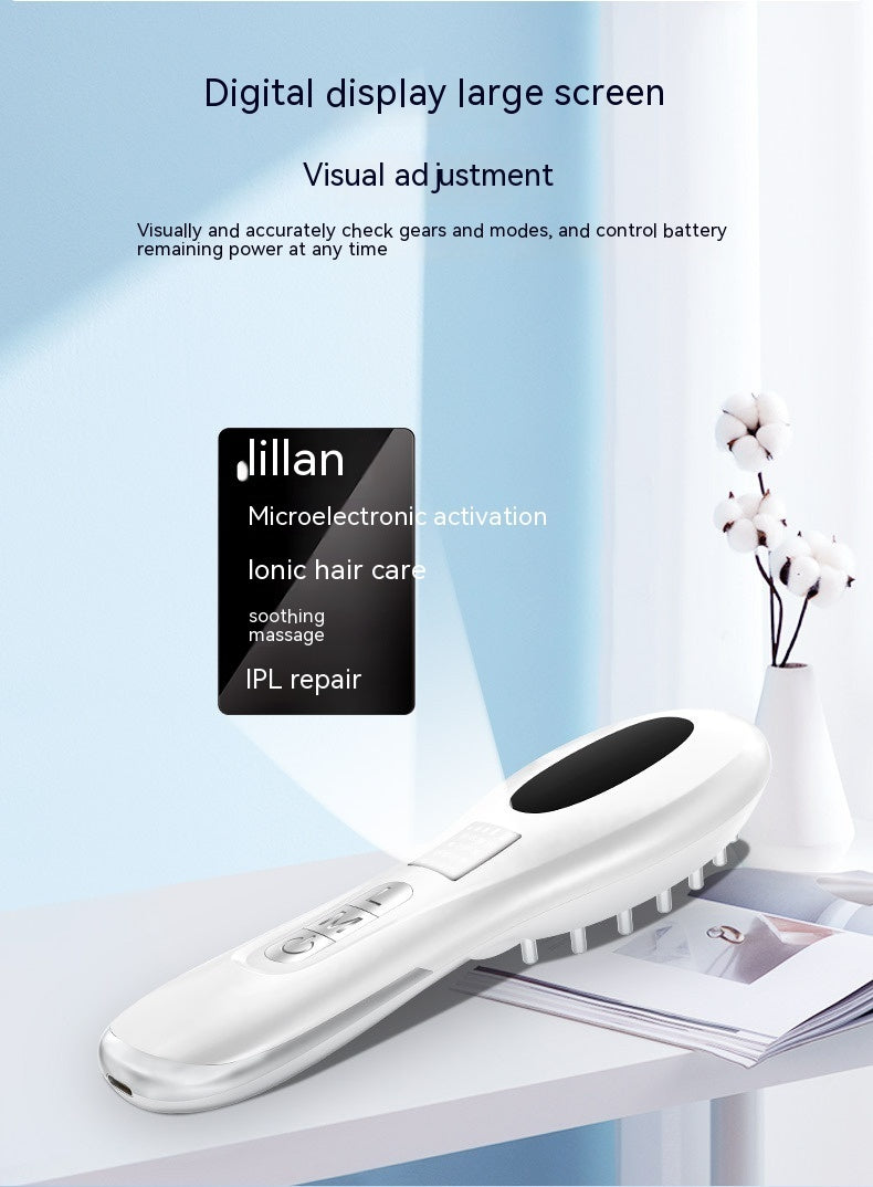 New Electric Anion Hair Care Hair Brush Micro Current Red Blue Light Vibration Massage